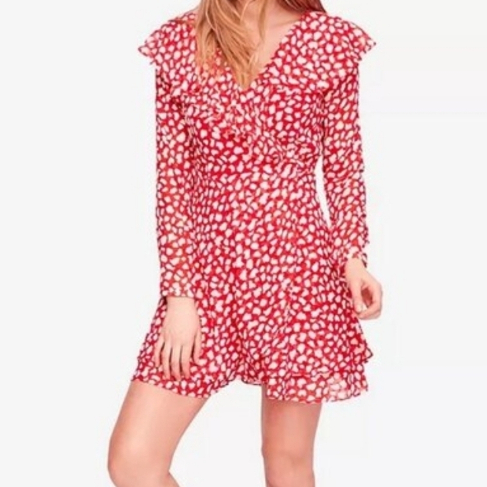 Free People Frenchie Faux-Wrap Printed Dress